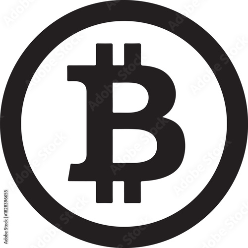 Bitcoin symbol in a circle on a white background cryptocurrency digital currency