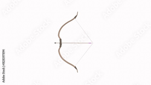 Realistic Wooden Bow with Arrow
