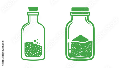 green bottle with a label