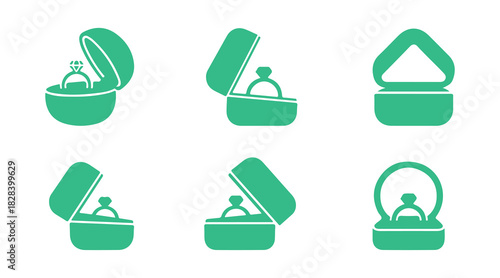 Set of Ring Box Icons

