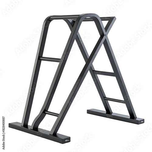 Black Steel Frame Equipment for Exercise in a White Studio Backdrop With Clear Lighting and Minimalist Design for Home Gyms and Fitness Centers
