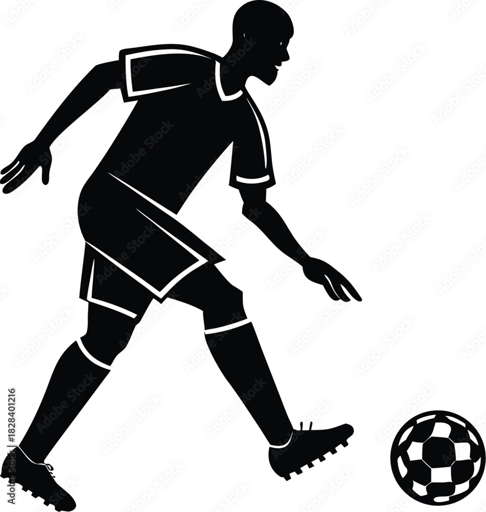 Naklejka premium soccer player silhouette