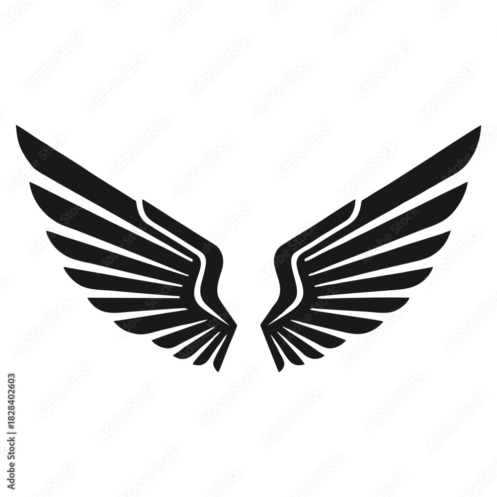 Obraz premium Striking wing design element evoking freedom and power for branding and decoration