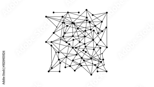 Abstract network connection illustration complex geometric structure with connected nodes vector design element on white background