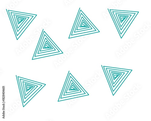 Illustration of a repeating triangle pattern. Hand-drawn triangle with inward-pointing lines. Creates the illusion of an inside.