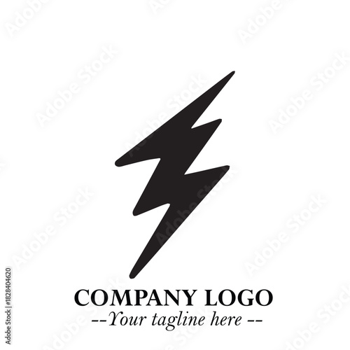 Sleek Electrical Logo Symbol on a Clean White Background for Modern Branding Design Elements Art