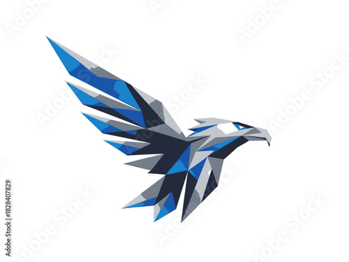 Abstract Eagle Vector Art Modern Polygonal Shapes Sharp Angles Vector Illustration