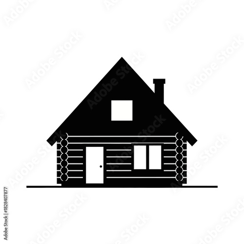 Log cabin silhouette icon