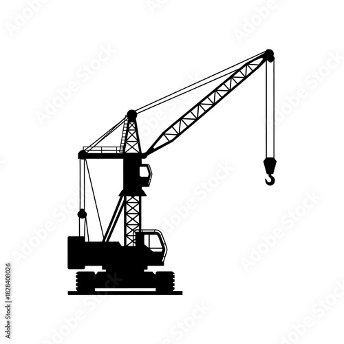 Industrial crane silhouette vector