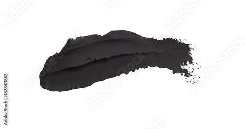Black clay texture on transparent background.