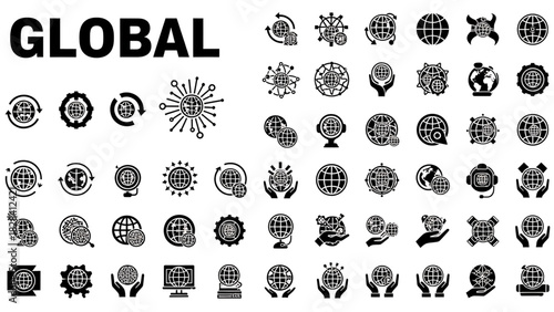 Solid vector icons collection featuring templates, layouts, flowcharts, diagrams, forms, wireframes, tables, grids, onboarding, IT support, communication, business structure, budget, and advertising.