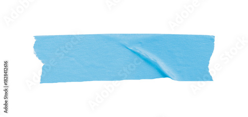 Light blue masking tape, plastic scotch, on a transparent background.