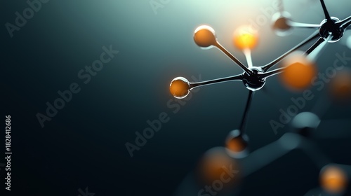 Molecular structure discovery laboratory scientific visualization dark environment close-up view innovation in chemistry