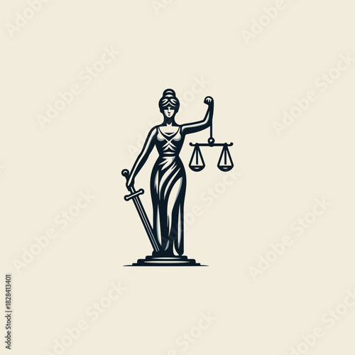 Themis Justice Goddess Logo