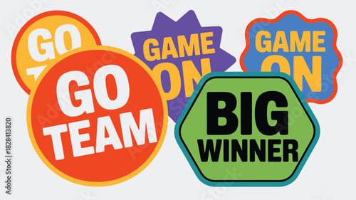 Colorful Game Day Stickers Go Team, Game On, and Big Winner for Super Bowl Sunday