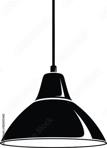 Black silhouette of a hanging pendant light fixture lamp