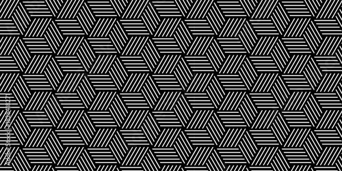 Abstract black minimal grid square line hexagons seamless hexagon polygonal pattern background vector. seamless bright white abstract honeycomb background.	