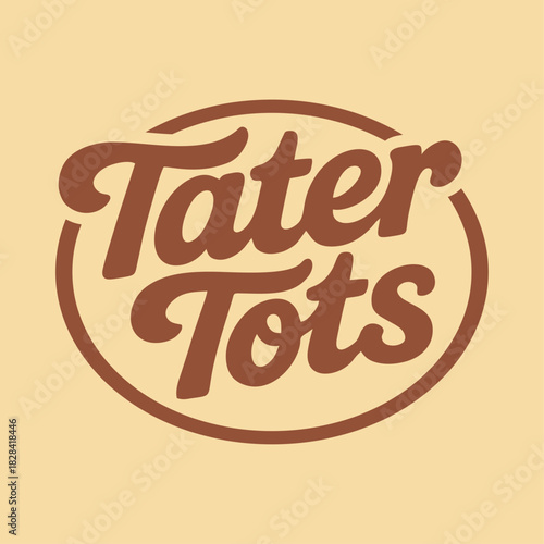 Tater tots logo vector illustration letter