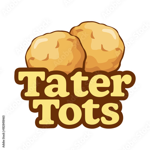 Tater tots logo vector illustration template. Simple design