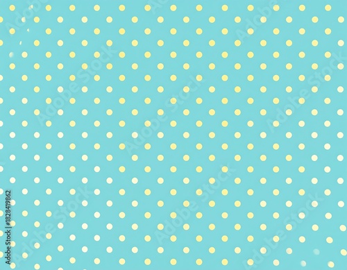 Soft blue background dotted with evenly spaced yellow and white circles