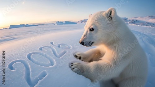 Cute Polar Bear Carving 2026 in Snow