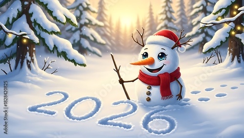 Whimsical Snow Creature Drawing 2026 in Forest