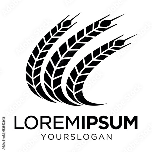 Bold black and white vector logo for automotive or agricultural brand isolated on white background