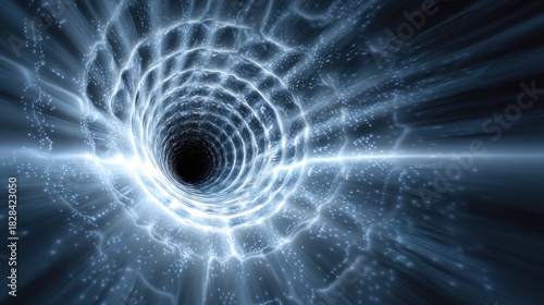 Fototapeta Naklejka Na Ścianę i Meble -  Abstract illustration of a glowing energy tunnel