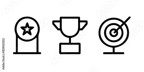 Vector illustration concept of a trophy cup icon for communication goal and web technology awards