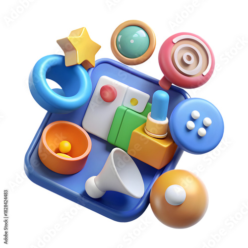 plastic  toy train with toys