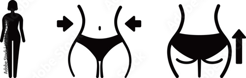 女性　ウエスト　ヒップ　アイコン