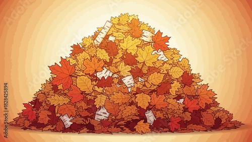 A large pile of colorful autumn leaves, showcasing the beauty of fall season.