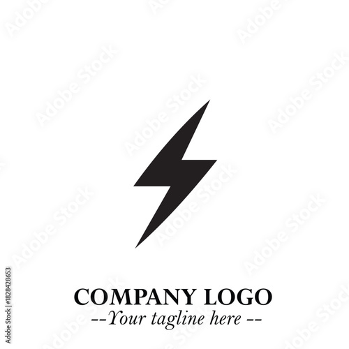 Sleek Electrical Logo Symbol on a Clean White Background for Modern Branding Design Elements Art