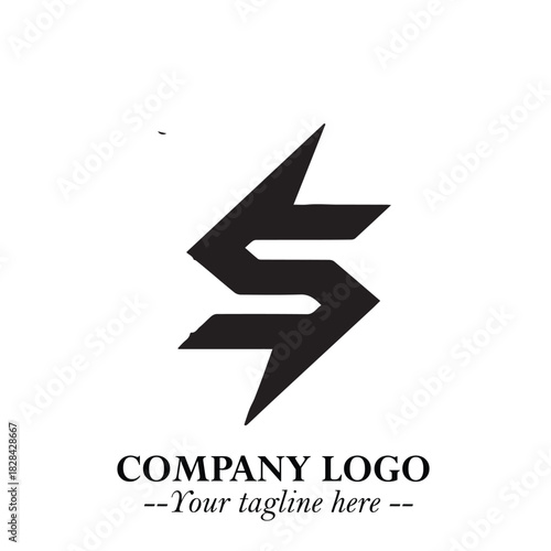 Sleek Electrical Logo Symbol on a Clean White Background for Modern Branding Design Elements Art