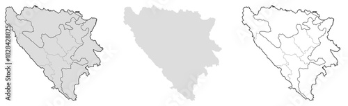 Bosnia and Herzegovina country vector map. Useful for education and location-based content.