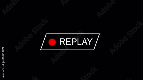 Minimalist play button icon with a circular arrow, symbolizing video replay and user interaction
