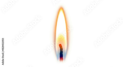Bright candle flame PNG isolated on transparent background, warm light source for celebration and religious events