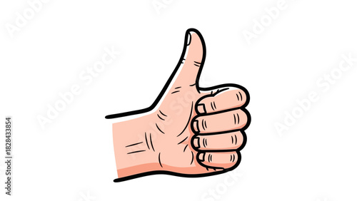Thumbs Up Gesture Illustration Vector Graphic for Approval and Agreement
