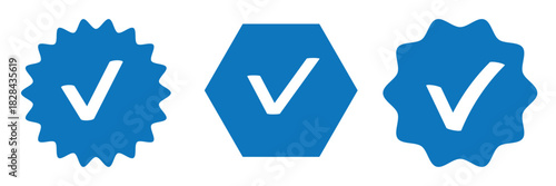 Check box icon with correct, accept checkmark icons tick box checked. Approve symbol. Check mark icon vector design. Blue check mark icon. Blue tick symbol. Vector check icon