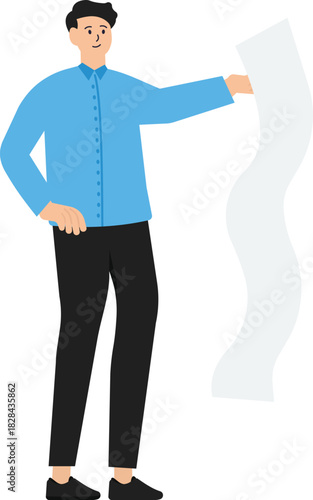 Financial difficulties and bill payments and monthly expenses Mandatory expenses and receipt of Invoices, tax invoices and income after expenses or personal taxes. Businessman surprised by bill of exp