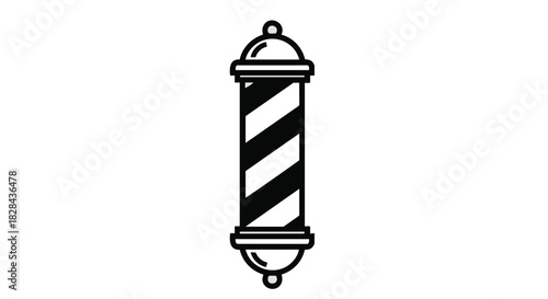 Classic Barber Pole Symbolizing Traditional Grooming Services and Professional Hair Care with Retro Style and Bold Stripes for Signage and Advertising