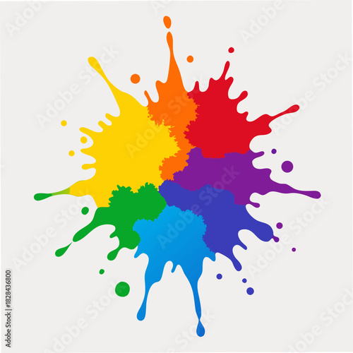 colorful paint splashes