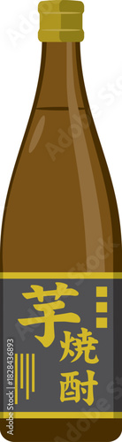 ボトルに入った芋焼酎のイメージイラスト