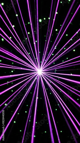 Purple Laser Grid Crossing and Flickering on Black Background
