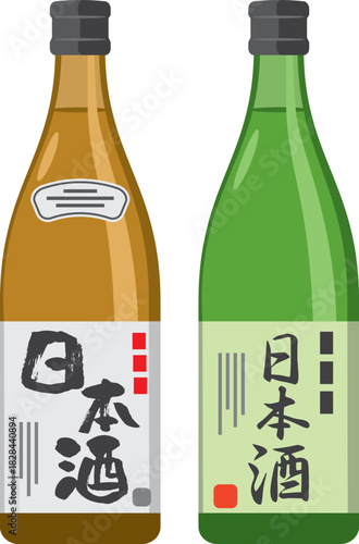 瓶に入った日本酒のイメージイラスト