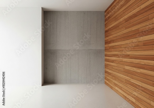 Wallpaper Mural Modern interior with contrasting concrete and wood walls Torontodigital.ca