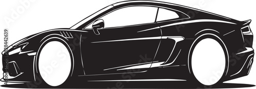 High performance sports coupe car vector graphic ideal for automotive decal or logo design. isolated PNG with Transparent Background