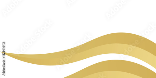 kurva gelombang emas, bentuk sudut gelombang emas untuk elemen, garis-garis pita grafis emas, emas bergaris