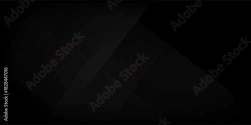 Blur Black abstract background design. Modern wavy line pattern (guilloche curves) in monochrome colors. Premium stripe texture for banner, business backdrop. Dark horizontal art