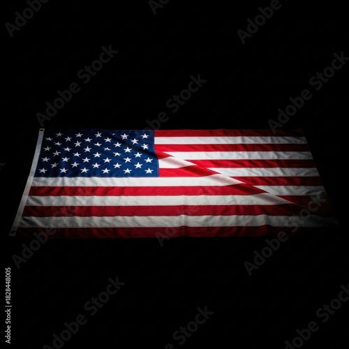 Wallpaper Mural Distressed american flag illuminated against a dark background Torontodigital.ca